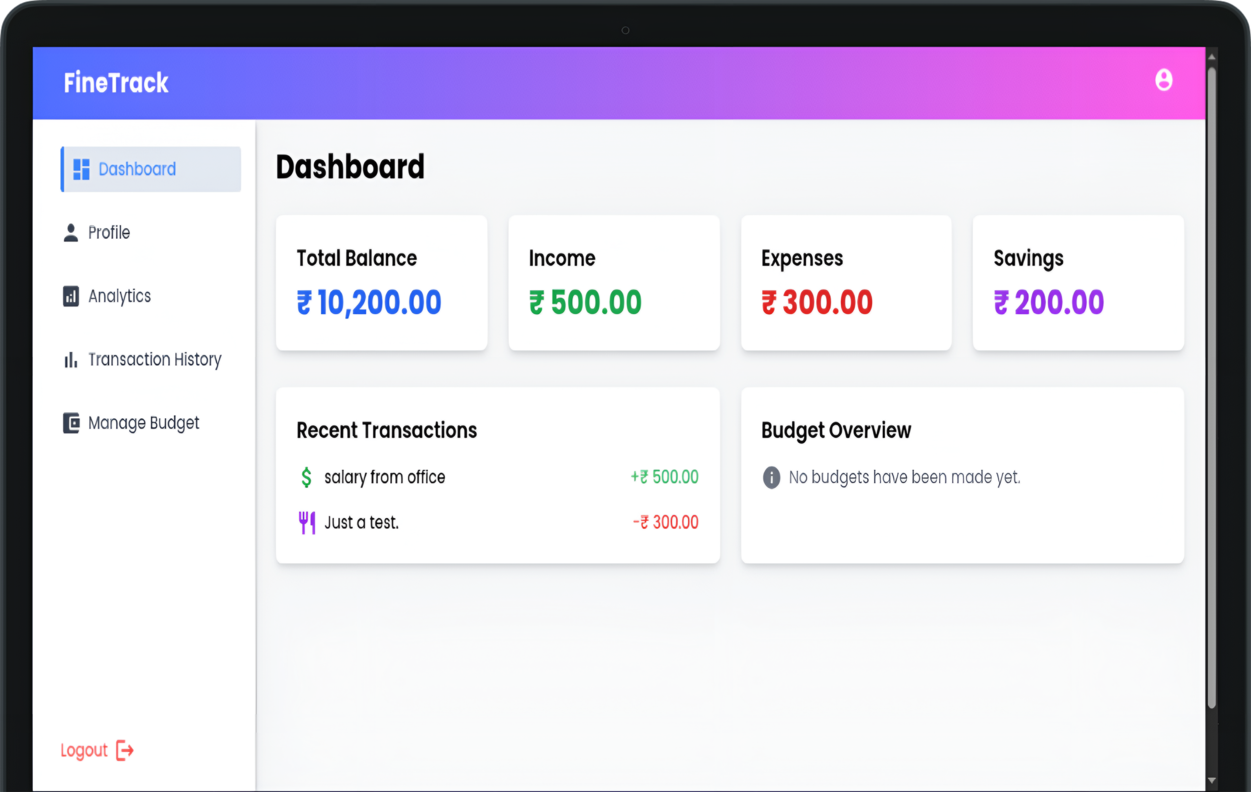 Personal Finance Tracker
